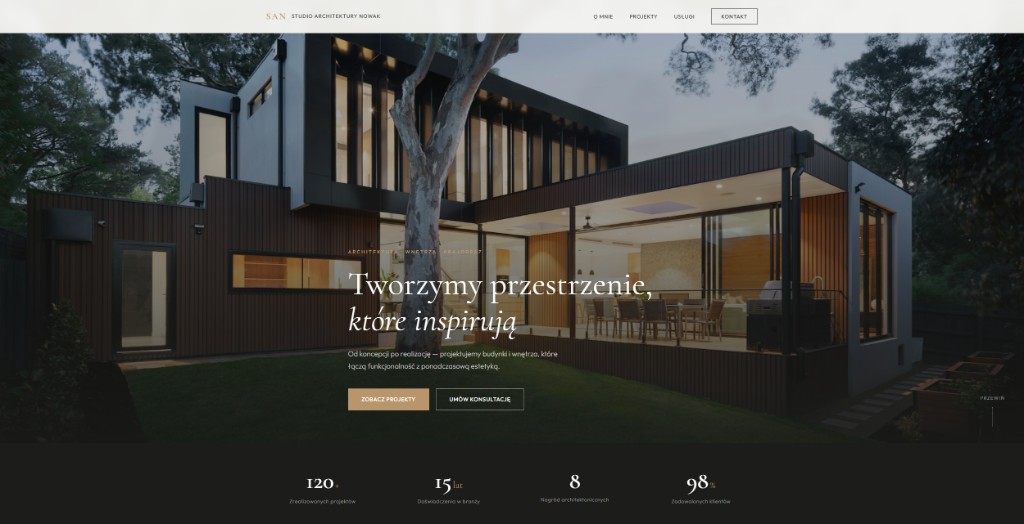 Strona internetowa pracowni architektonicznej SAN